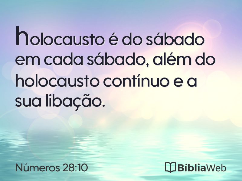 Números 28:10 em imagem para compartilhar