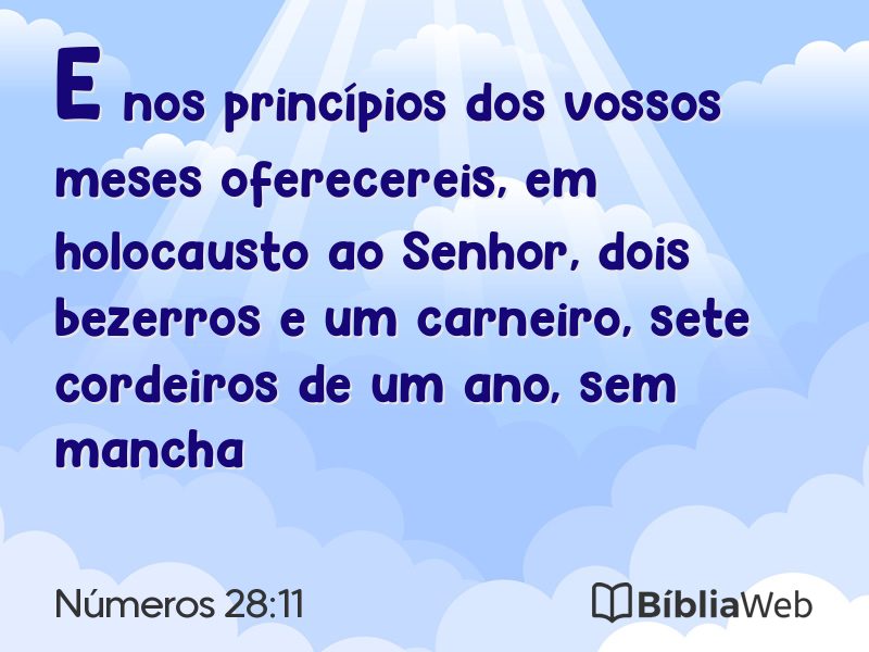 Números 28:11 em imagem para compartilhar