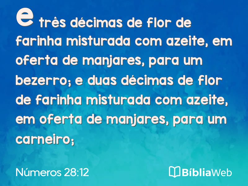 Números 28:12 em imagem para compartilhar