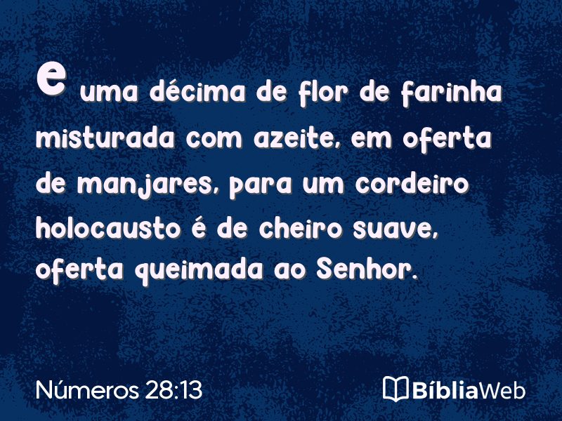 Números 28:13 em imagem para compartilhar