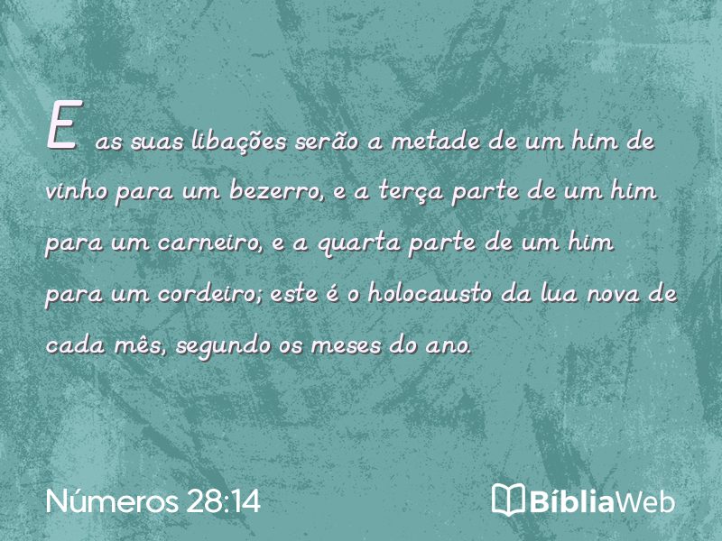 Números 28:14 em imagem para compartilhar