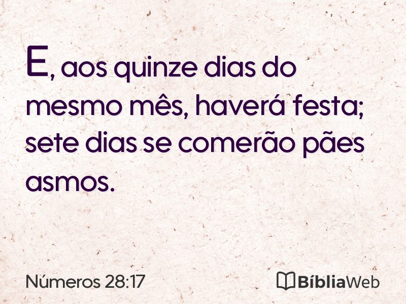 Números 28:17 em imagem para compartilhar