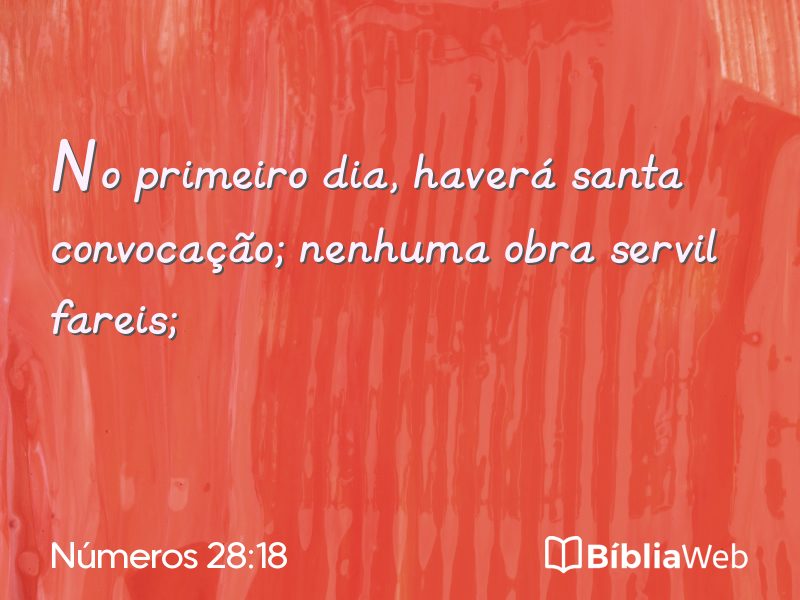 Números 28:18 em imagem para compartilhar