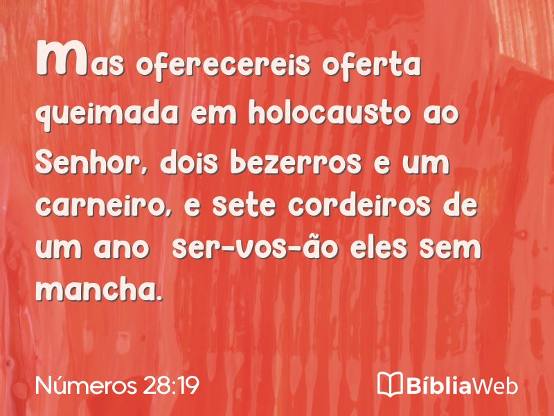 Números 28:19 em imagem para compartilhar