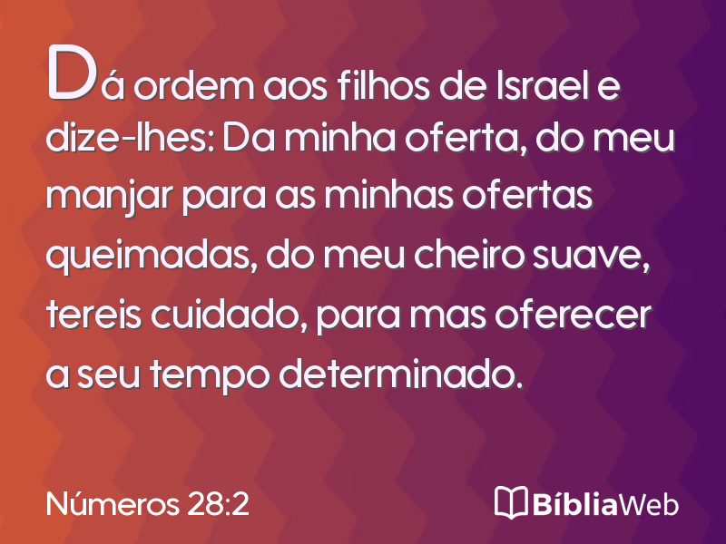 Números 28:2 em imagem para compartilhar