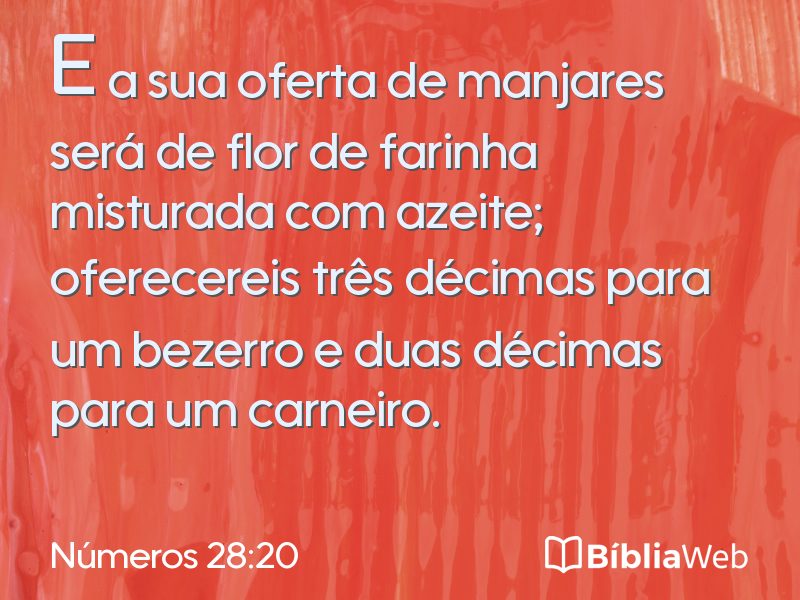 Números 28:20 em imagem para compartilhar