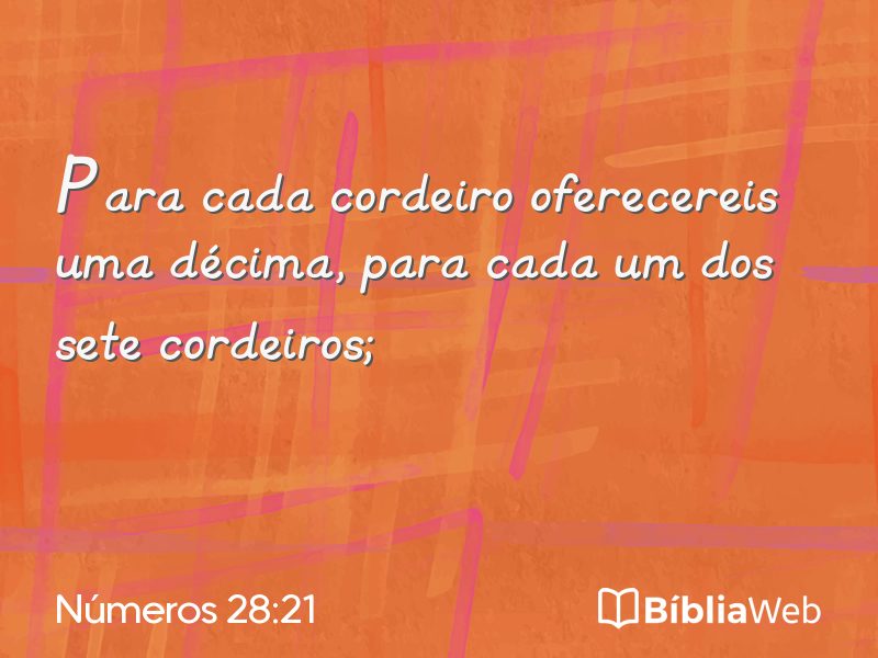 Números 28:21 em imagem para compartilhar