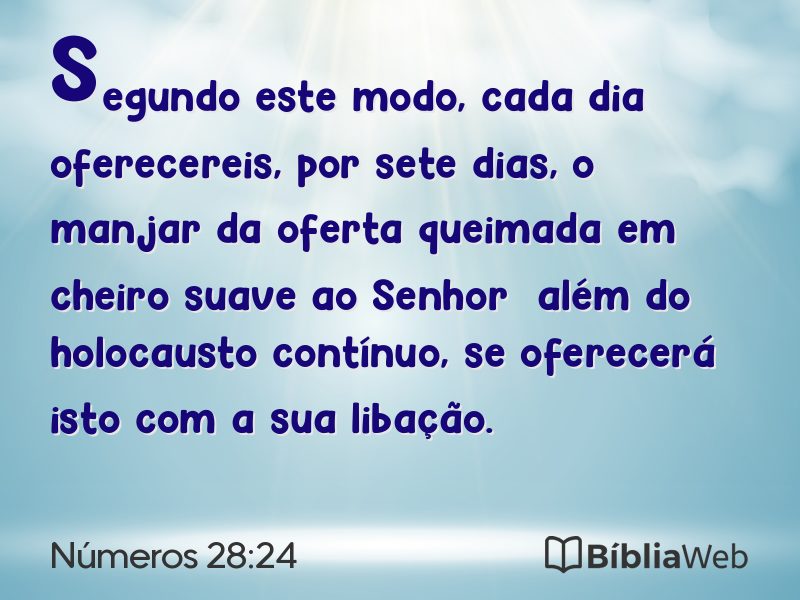 Números 28:24 em imagem para compartilhar