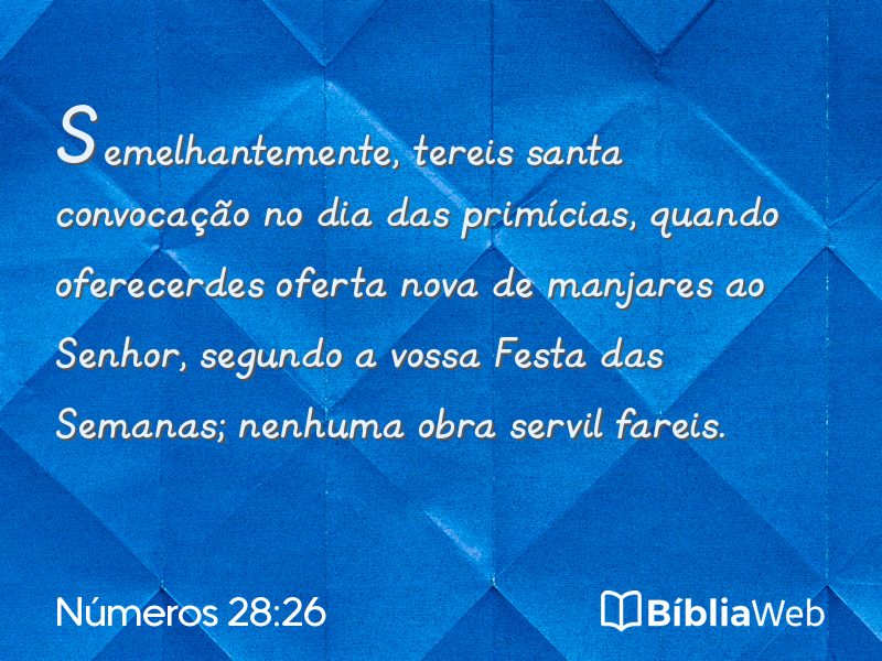 Números 28:26 em imagem para compartilhar