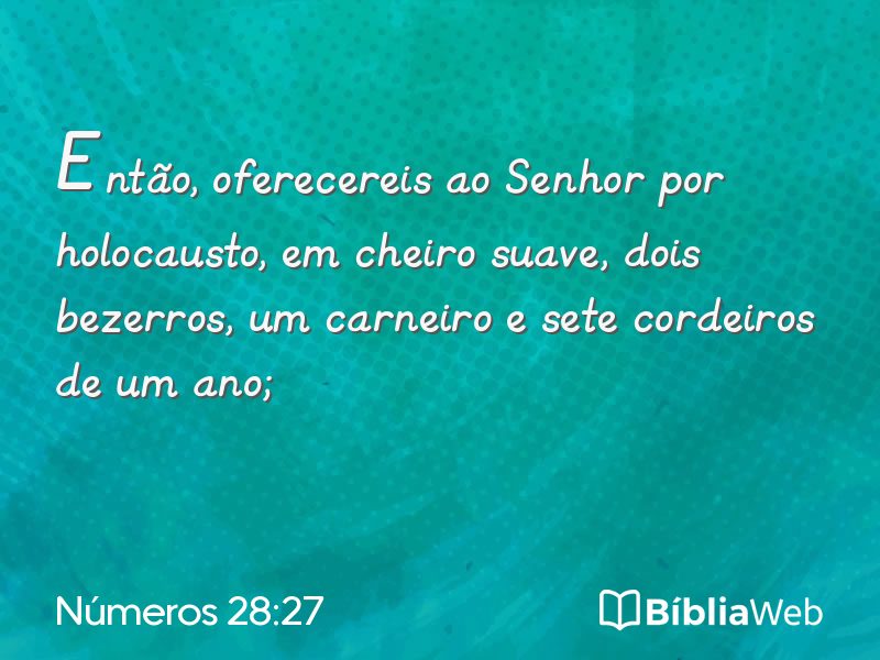 Números 28:27 em imagem para compartilhar