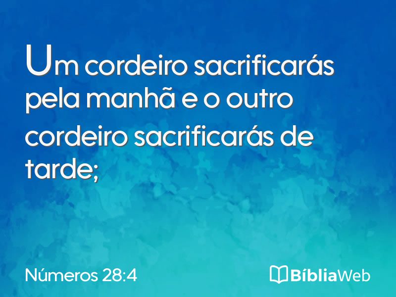 Números 28:4 em imagem para compartilhar