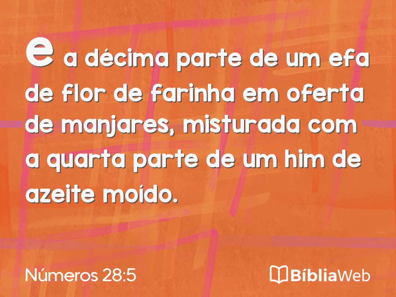 Números 28:5 em imagem para compartilhar
