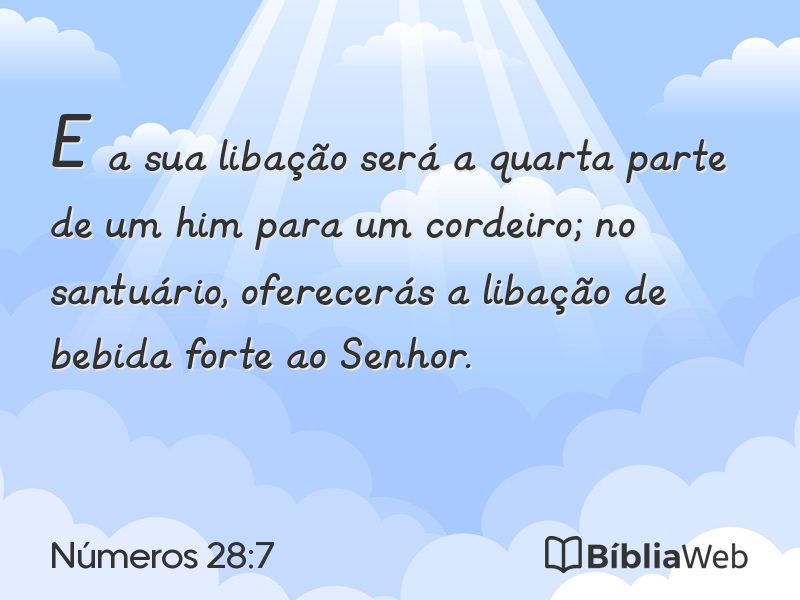 Números 28:7 em imagem para compartilhar