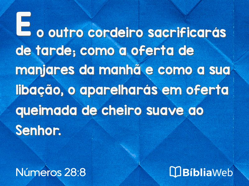 Números 28:8 em imagem para compartilhar