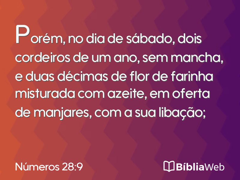 Números 28:9 em imagem para compartilhar