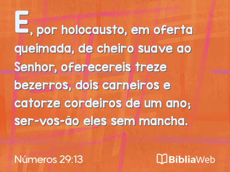 Números 29:13 em imagem para compartilhar
