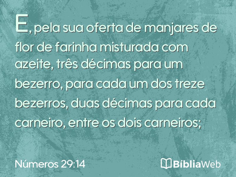 Números 29:14 em imagem para compartilhar