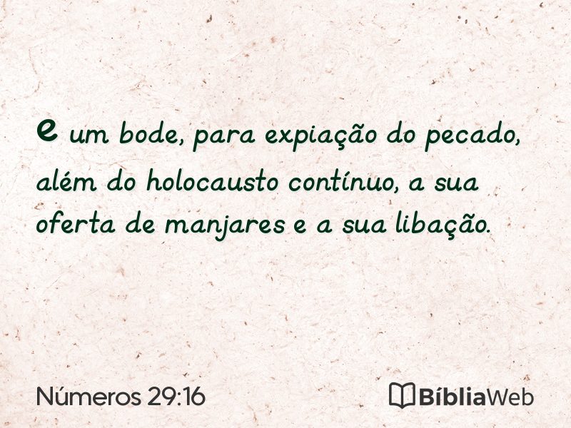 Números 29:16 em imagem para compartilhar