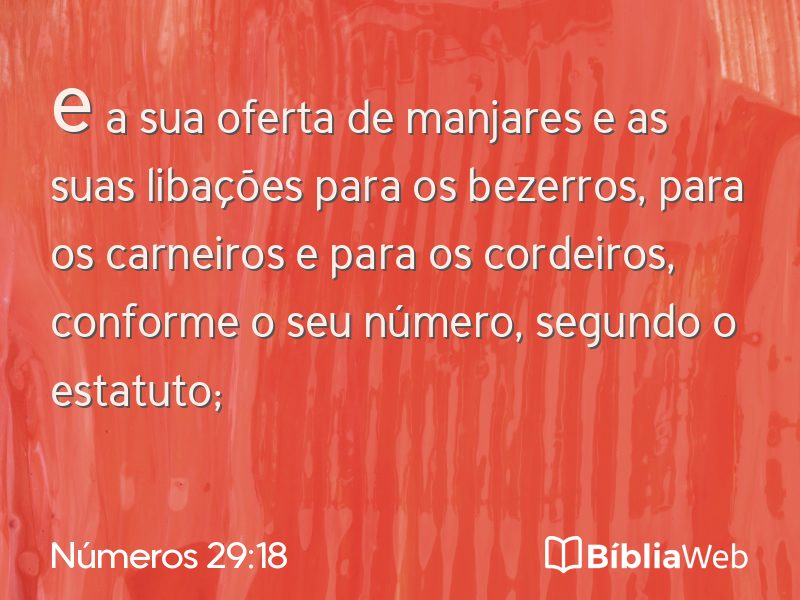 Números 29:18 em imagem para compartilhar
