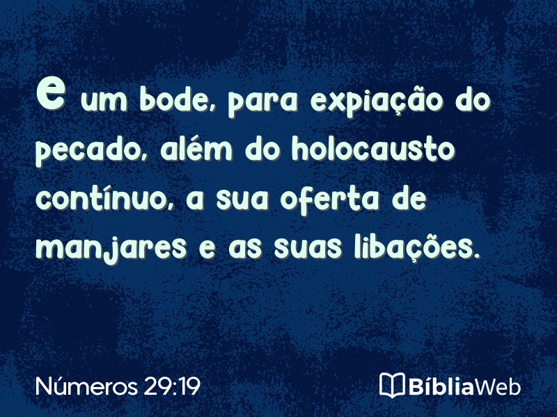 Números 29:19 em imagem para compartilhar