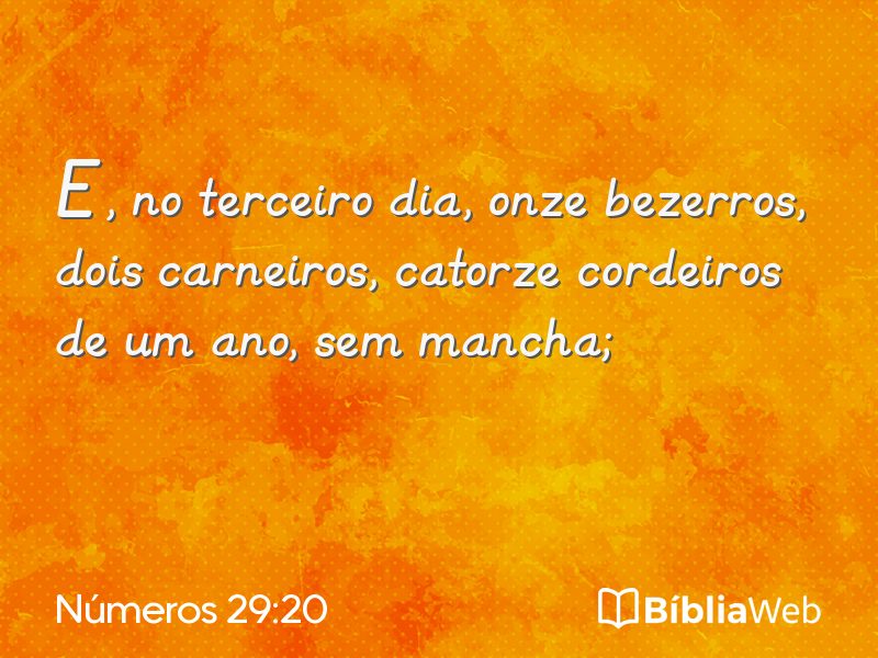 Números 29:20 em imagem para compartilhar