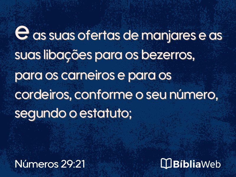 Números 29:21 em imagem para compartilhar