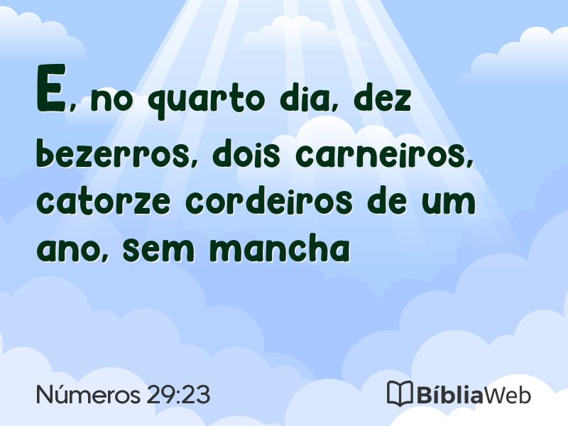 Números 29:23 em imagem para compartilhar