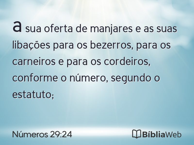 Números 29:24 em imagem para compartilhar