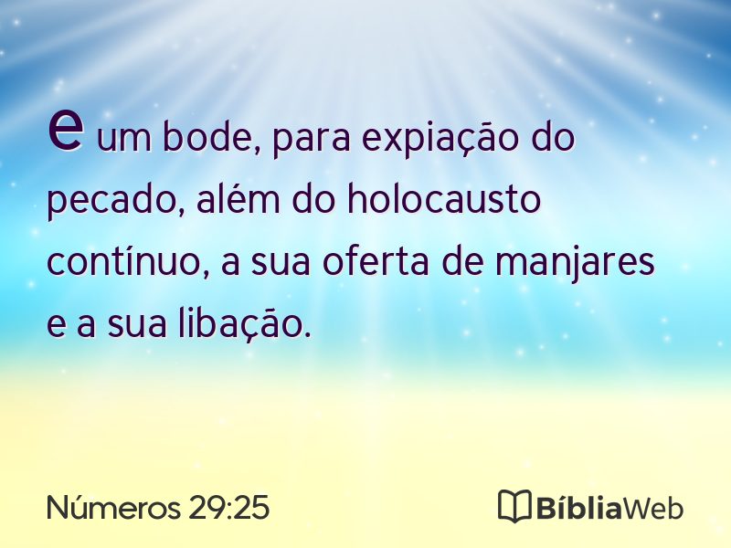 Números 29:25 em imagem para compartilhar