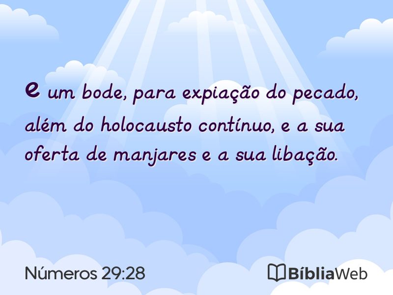 Números 29:28 em imagem para compartilhar