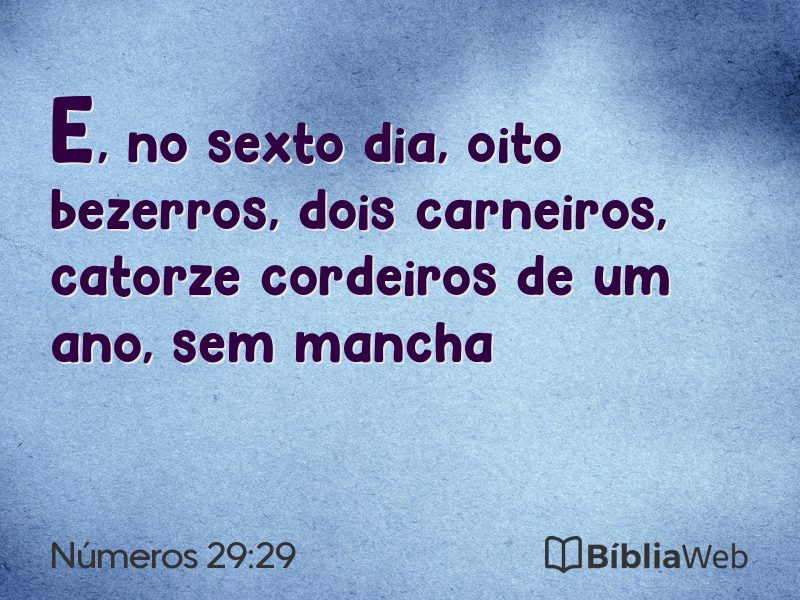 Números 29:29 em imagem para compartilhar