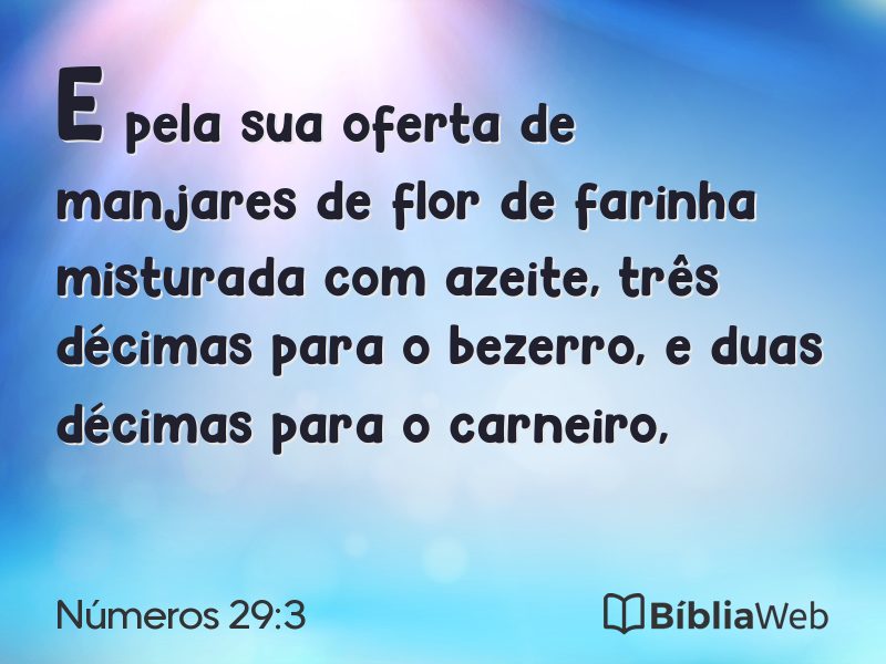 Números 29:3 em imagem para compartilhar