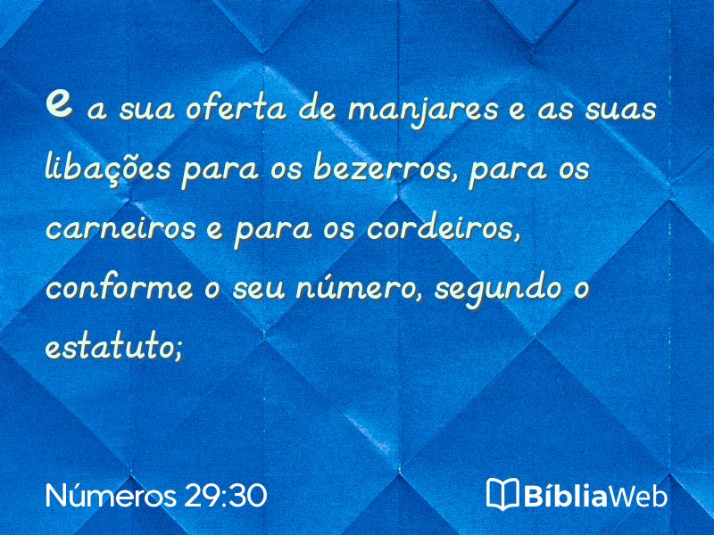 Números 29:30 em imagem para compartilhar