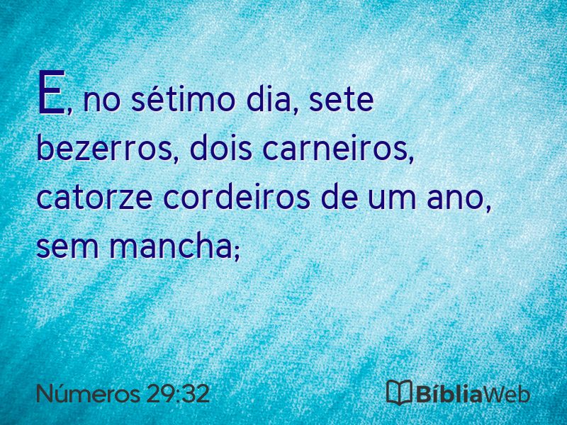 Números 29:32 em imagem para compartilhar