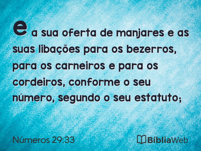 Números 29:33 em imagem para compartilhar