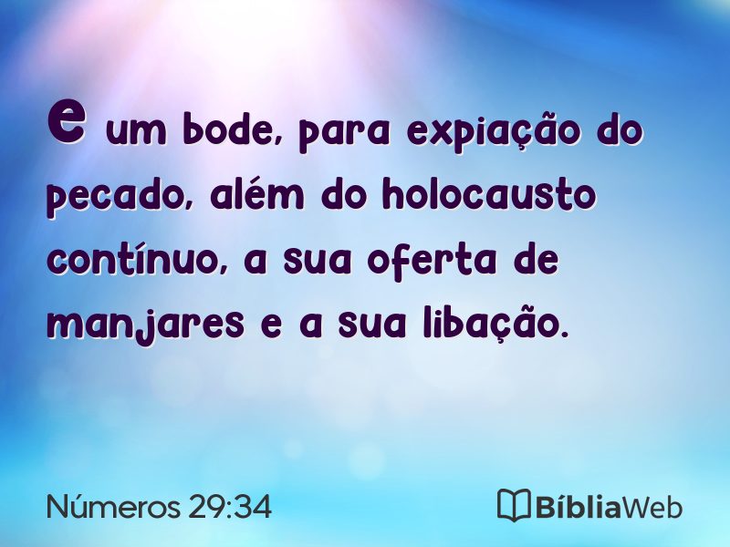 Números 29:34 em imagem para compartilhar