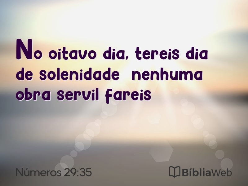 Números 29:35 em imagem para compartilhar