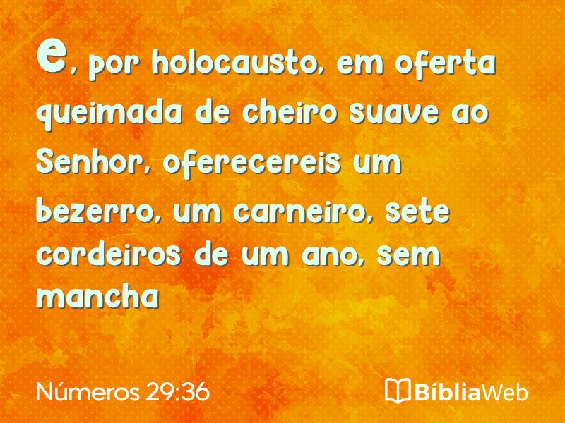 Números 29:36 em imagem para compartilhar