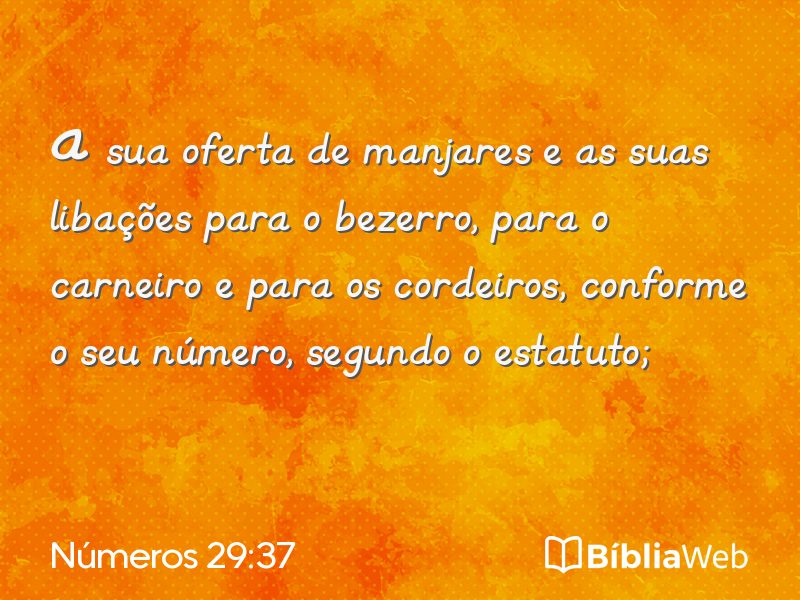 Números 29:37 em imagem para compartilhar
