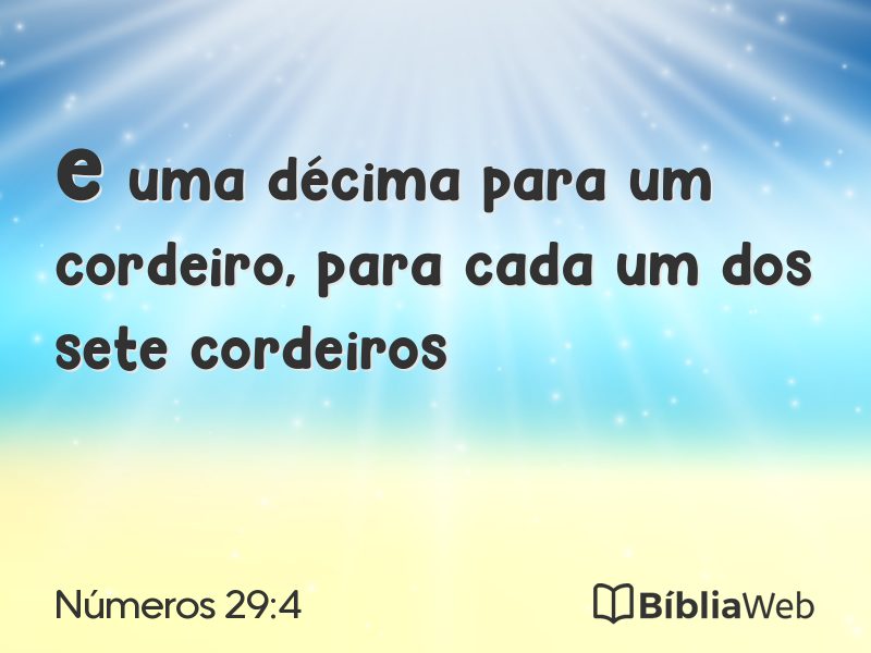 Números 29:4 em imagem para compartilhar