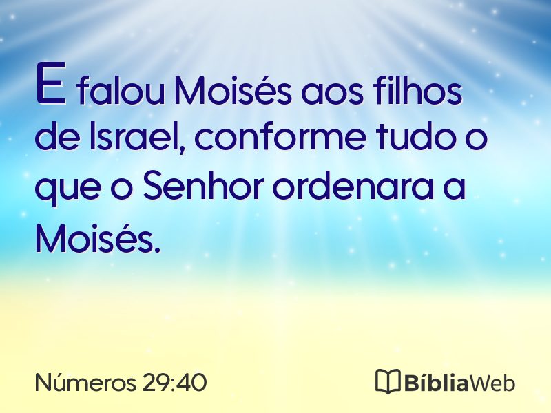 Números 29:40 em imagem para compartilhar