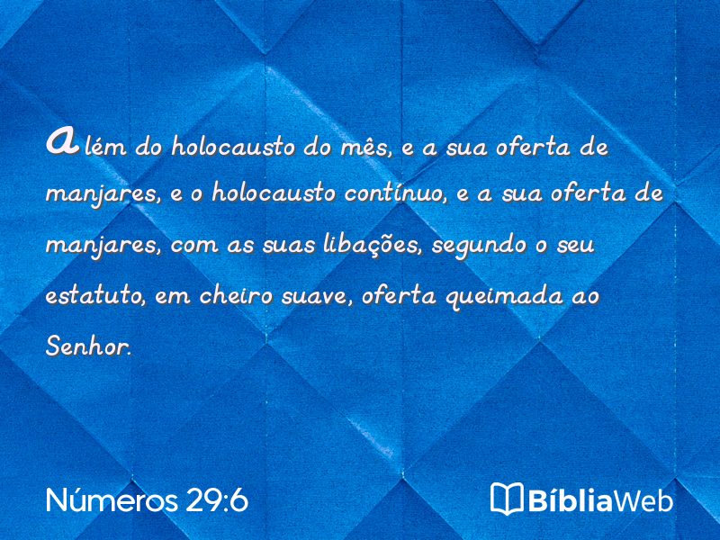 Números 29:6 em imagem para compartilhar