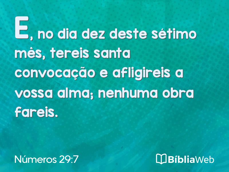Números 29:7 em imagem para compartilhar