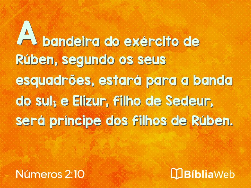 Números 2:10 em imagem para compartilhar