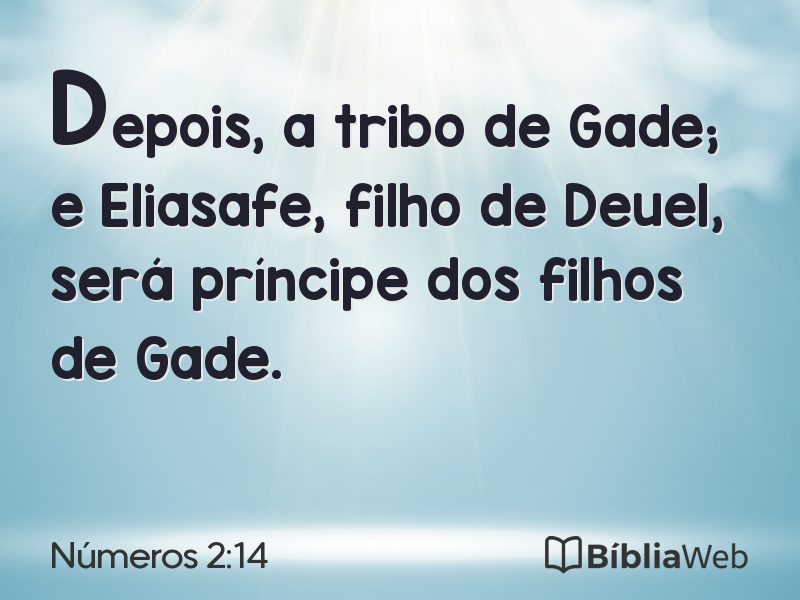 Números 2:14 em imagem para compartilhar