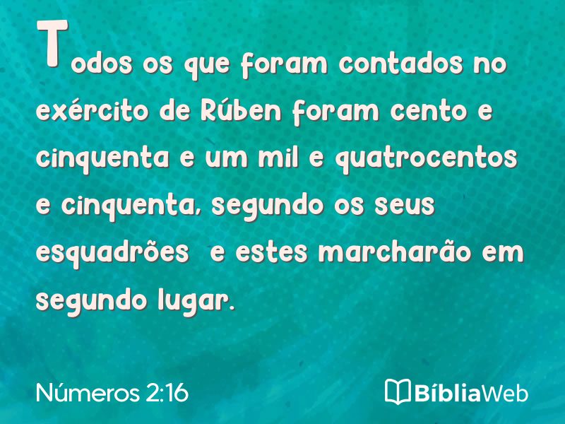 Números 2:16 em imagem para compartilhar