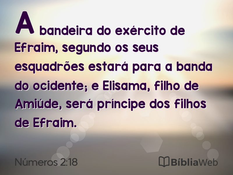 Números 2:18 em imagem para compartilhar