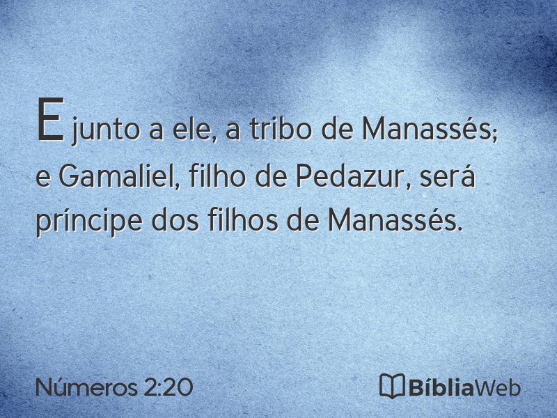 Números 2:20 em imagem para compartilhar