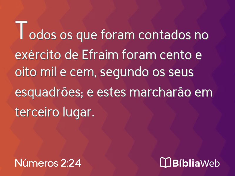 Números 2:24 em imagem para compartilhar