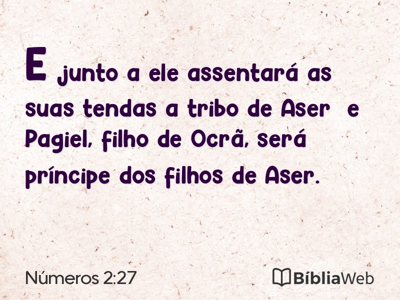 Números 2:27 em imagem para compartilhar